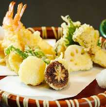 Assorted Tempura (Osaka vegetables) (use of molecular conditioners)