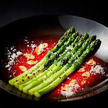 Grilled fresh asparagus