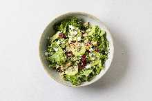 Kale and kiwi salad / quinoa, feta cheese, honey dressing