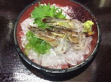 活明蝦生魚片