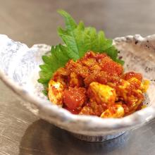 醃鱈魚內臟和鮮奶油起司