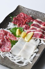 4種馬肉刺身拼盤