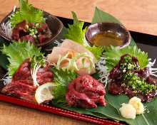 assorted five raw horse meat