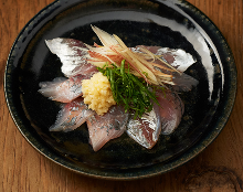 早川漁港捕撈的竹筴魚（生魚片）