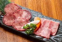 繁體中文: 上等牛舌&日本和牛上等牛排骨套餐 (普通/大份)