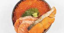 Salmon salmon roe  rice bowl