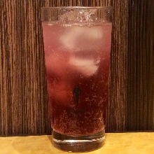 Shochu and soda (lemon lime grapefruit peach grape tea)
