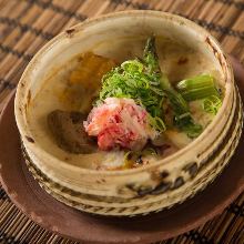 春季蔬菜和蛤蜊蟹味噌焗烤