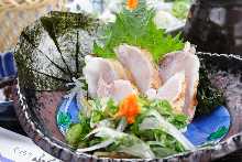 虎河豚刺身（外焦裡生）